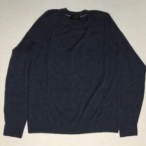 Banana Republic Mens Size XL Merino Wool Heather Navy Blue Crewneck Sweater